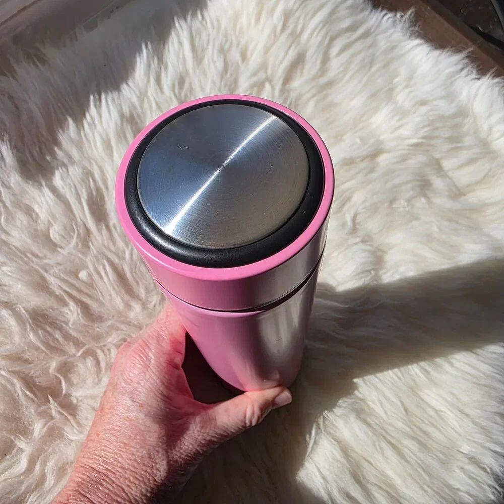 Stainless Steel Water w/ Tea Infuser Royal Hawaiian Pink Vacuum Seal 16oz - Picture 4 of 8